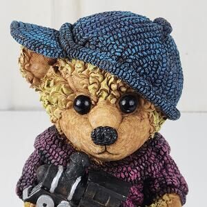 Painted Ceramic Bear Holding Train on a Chest Gertrude B. Gable Collection Bank